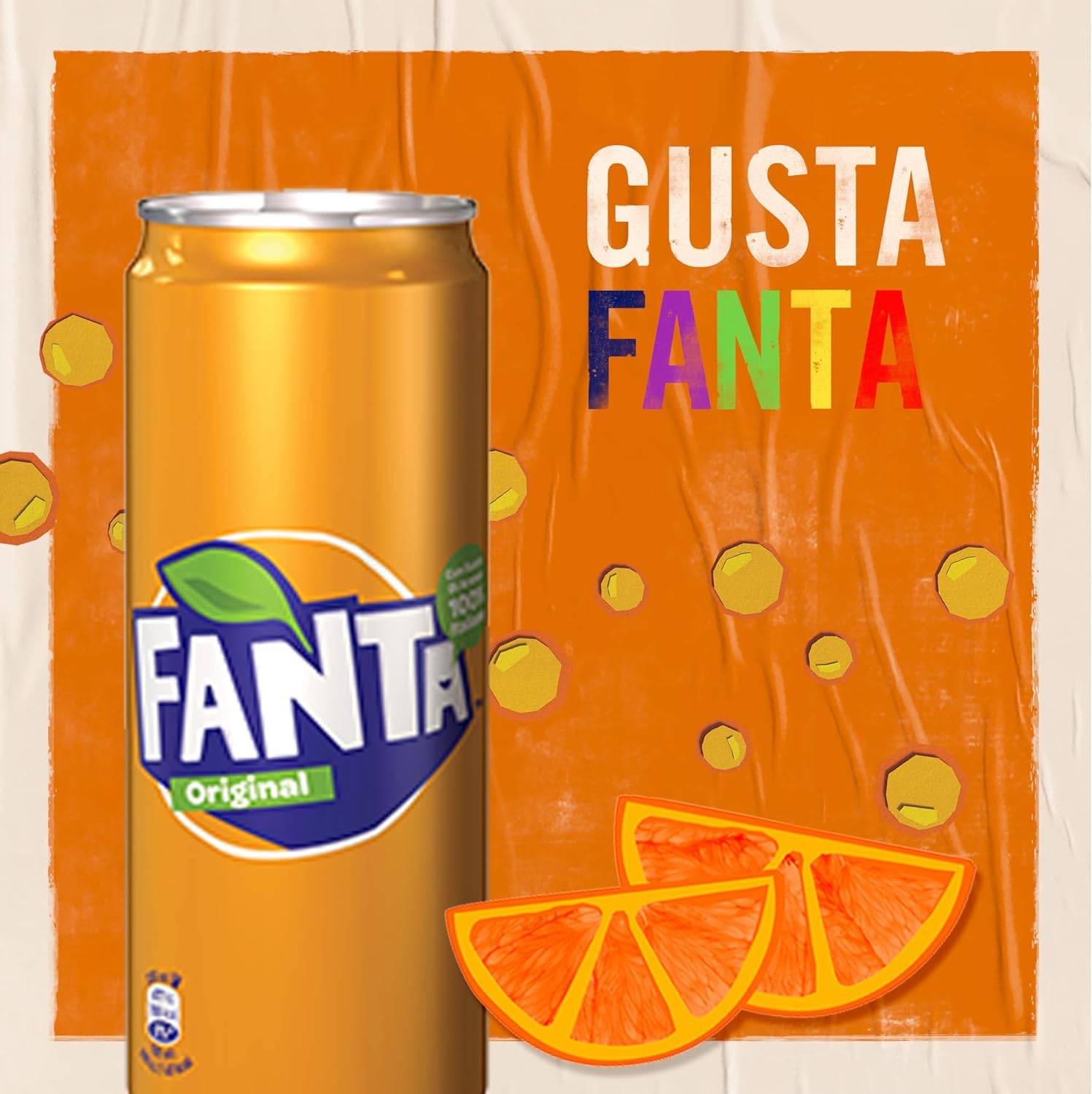 Italian Gourmet Fanta Original Taste Orange bevanda analcolica 72 x 330ml | Con succo d'arancia, ohne Konservierungsstoffe, lattine riciclabili, Gesamtnettogewicht 23,76 L + Kostenlos Polpa 400g