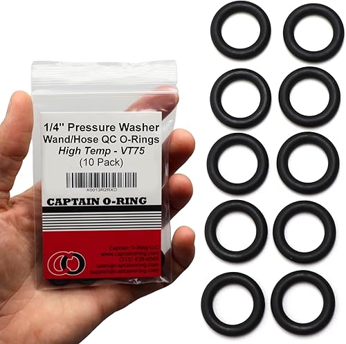 Captain O-Ring - Juntas tóricas para lavadora a presión eléctrica para acoplador rápido de 14", Viton FKM de alta temperatura (paquete de 10)