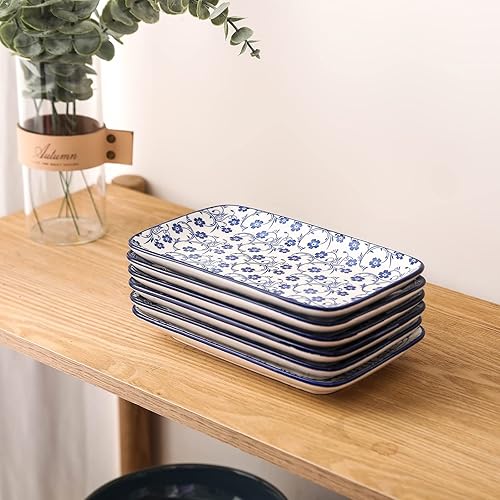 Miniatura 5 de Selamica Platos de ensalada rectangulares grandes de cerámica de 95 pulgadas platos de cena platos de postre de pasta platos y bandejas para