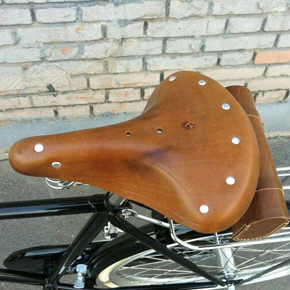 Fahrradsitz Fahrradsattel Komfort Fahrradsitz Fahrradsitz MTB PU Leder Weiches Kissen Rücksitz Universal Komfortabler Ersatz Old Style Classic Fahrradsattel