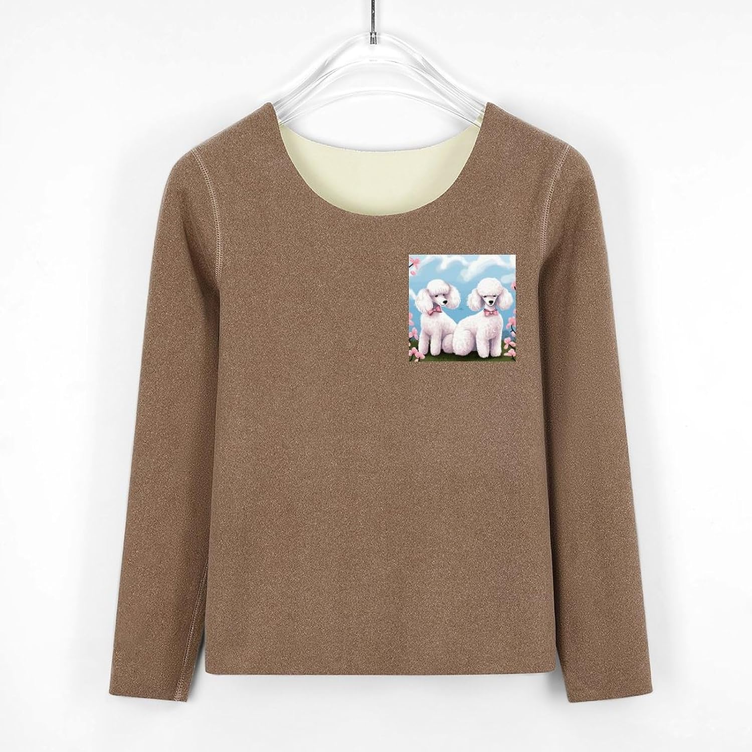 Women's Fleece Lined Thermal Set - Cold Weather Long Johns Ultra-Soft Poodles Dogs Printed Base Layer