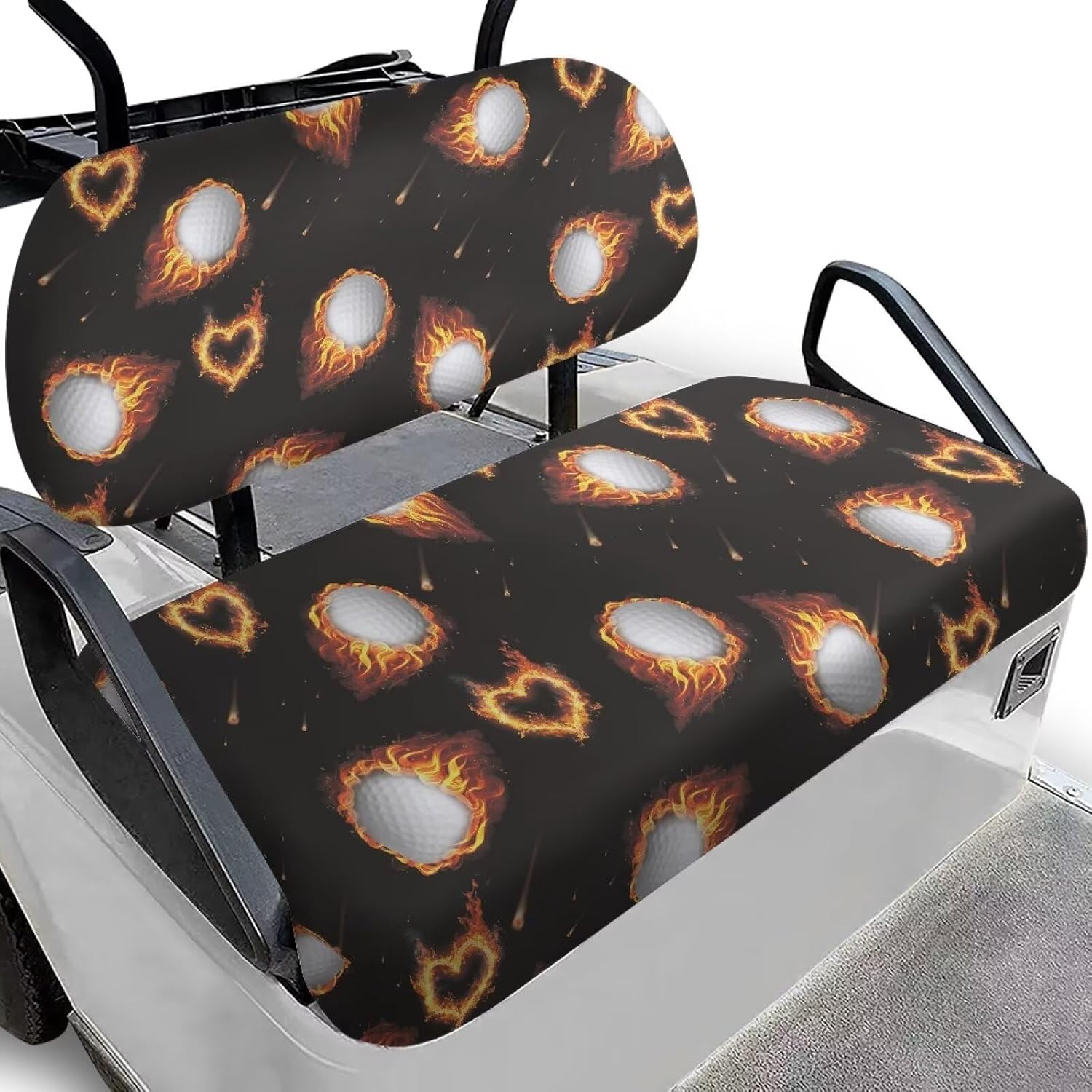 Biyejit Golf Cart Seat Covers, Breathable Golf Cart Cushion Cover Kit Golf Cart Seat Protectors for 2-Person Seats Club Car