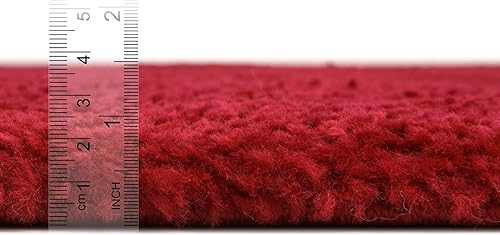 Miniatura 2 de Unique Loom Colección Solo - Alfombra de área Calabasas (2 pies 2 pulgadas x 6 pies 7 pulgadas, pasillo, rojo)