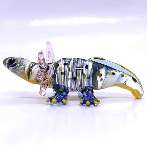 Miniatura 5 de Axolotl - Figuras artísticas en miniatura de vidrio soplado a mano, animales coleccionables, regalo para decoración del hogar (3 pulgadas, azul