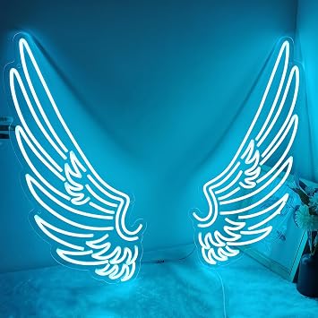 Angel Wings Neon Sign 2Pcs Light Up Led Signs for Wall Decor Custom LED Sign for Party, Bedroom, Bar, Wedding Size 48.2 * 39.3 inches