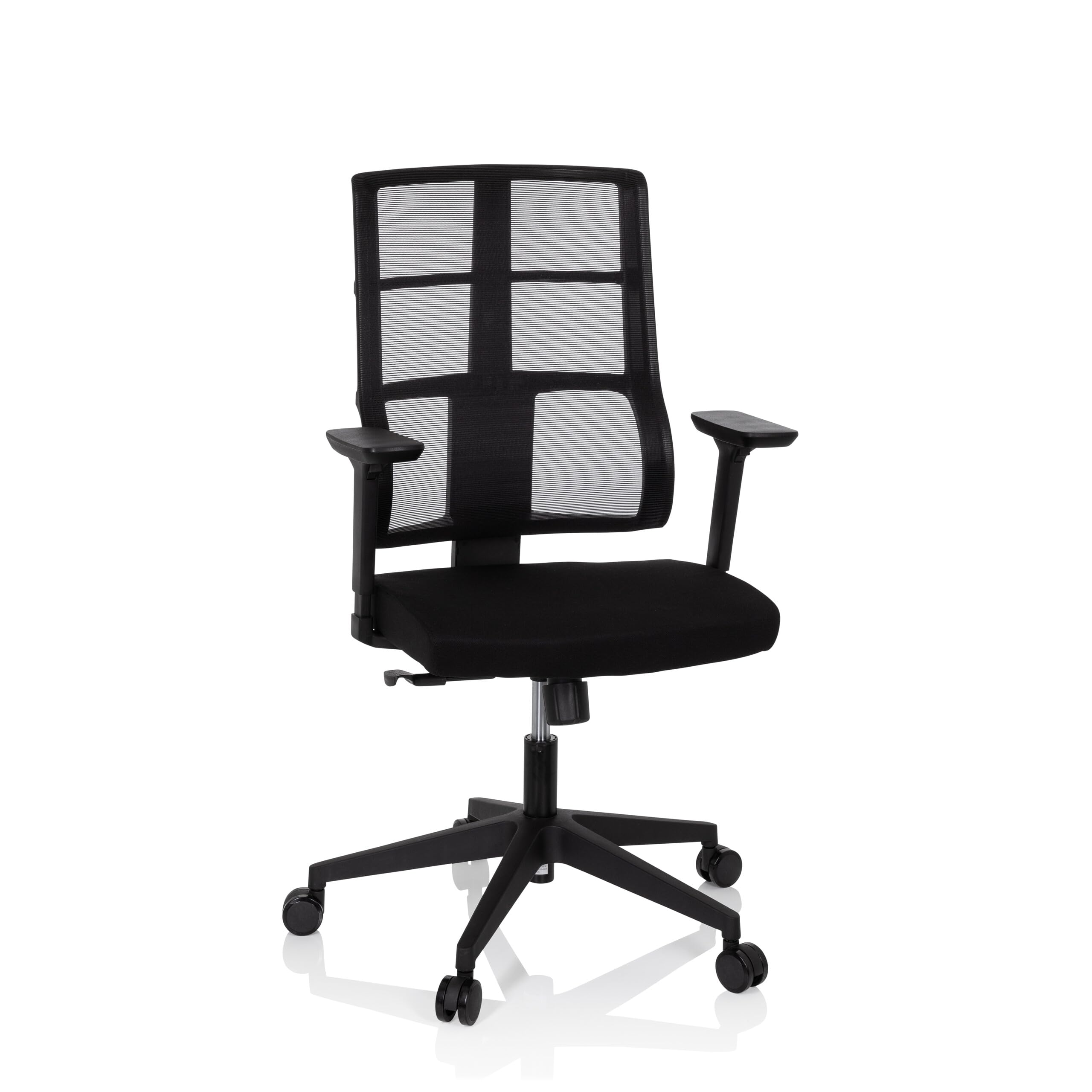 hjh OFFICE 810025 Profi Bürostuhl SPINIO Stoff Schwarz Büro Drehstuhl mit Netzrücken, Rückenlehne höhenverstellbar
