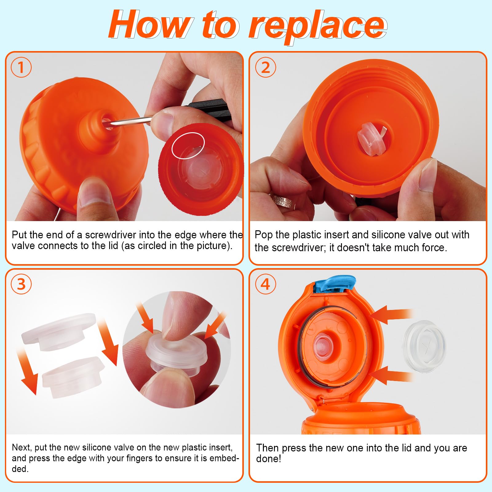 Bottle Valves 4pc Gatorade Bottle Valve Replacement Kit - Silicone ...
