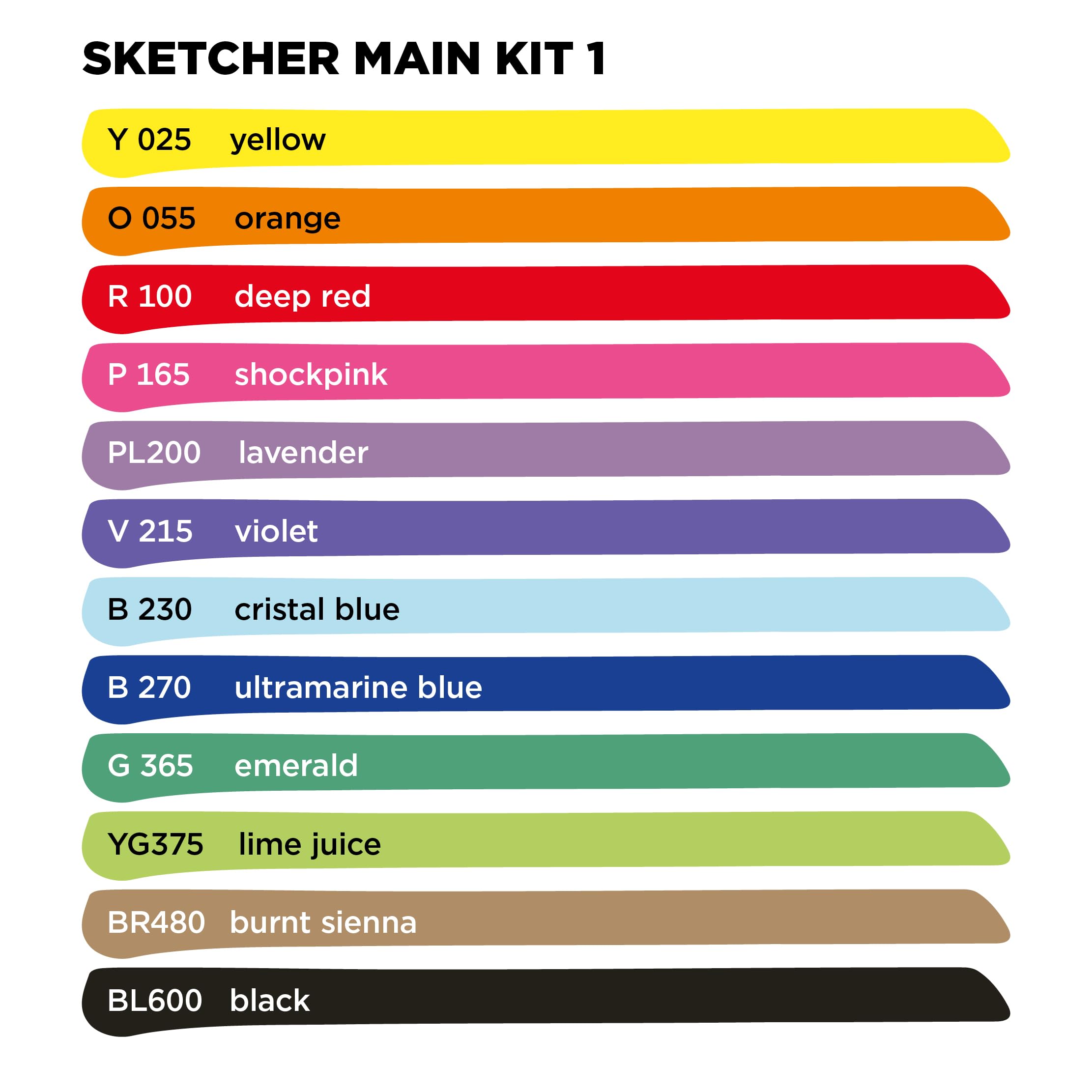 Molotow Sketcher Twinmarker Main Kit 1 (punta de pincel y punta biselada de 3 mm, tinta Aqua Pro, secado rápido, para aplicación al papel), 12 bolígrafos multicolor