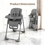 babimoni Baby High Chair, Foldable Feeding Chair for Babies & Toddlers | 4-in-1 Convertible,7 Height Settings,Reclining Seat,Easy-Clean Tray,5-Point Harness