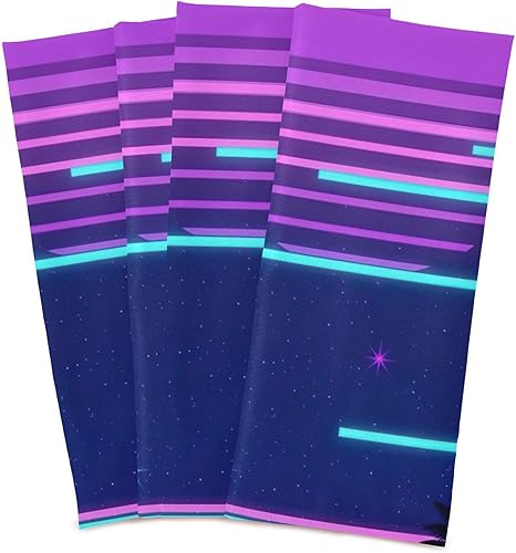 Miniatura 2 de Retro Neon Purple Gradient Sun Kitchen Hand Towels, 28x18 Bulk Cooking Towel, Set of 4