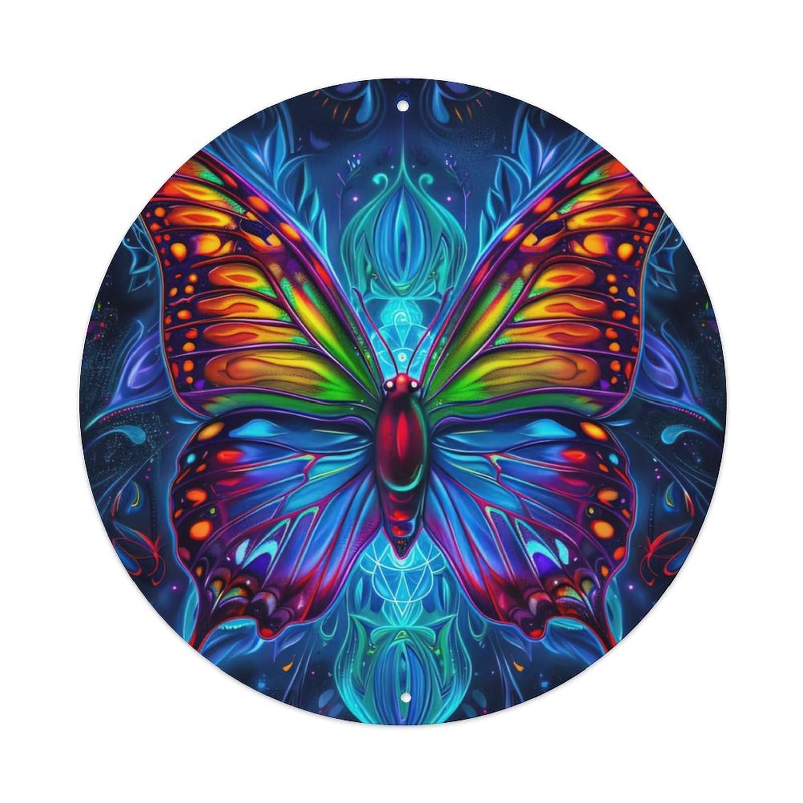 Animal Artwork Glowing Butterflies Metal Tin Sign