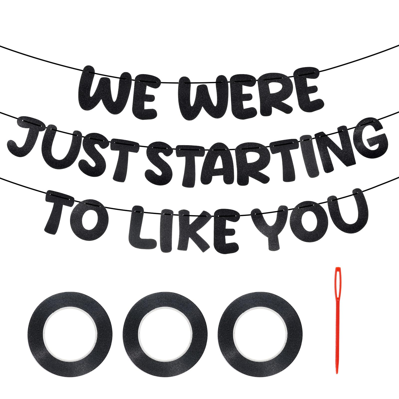 We Were Just Starting To Like You Banner Going Away Party Decorations Farewell Party Banner Glitter Hanging Decoration for Farewell Leaving Colleagues Retirement Goodbye Party Supplies