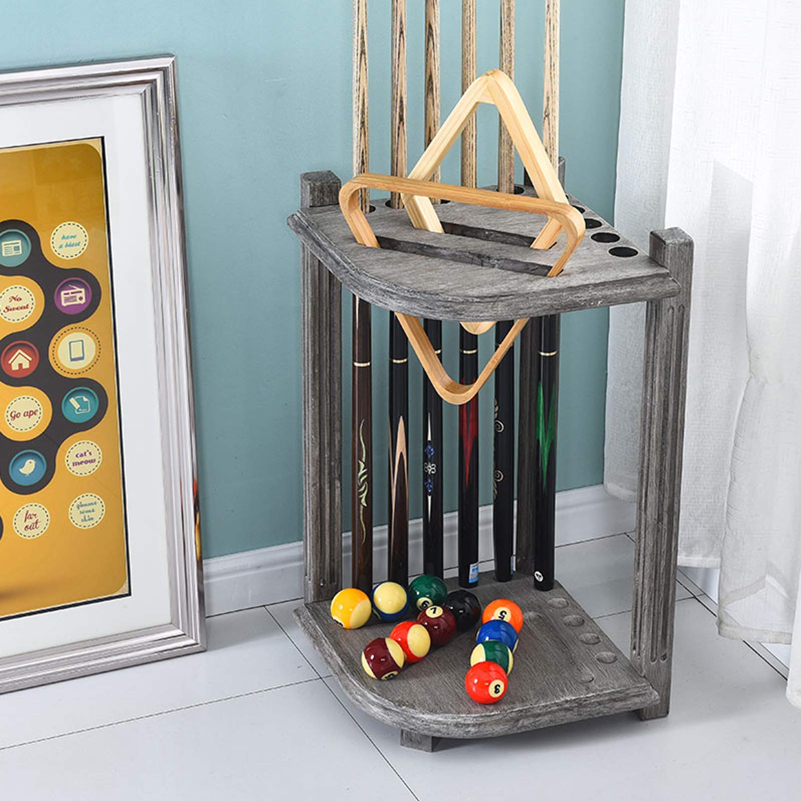 Buy Pool Cue Rack Solid Wood Billiard Stick Stand Pool Cue Stick