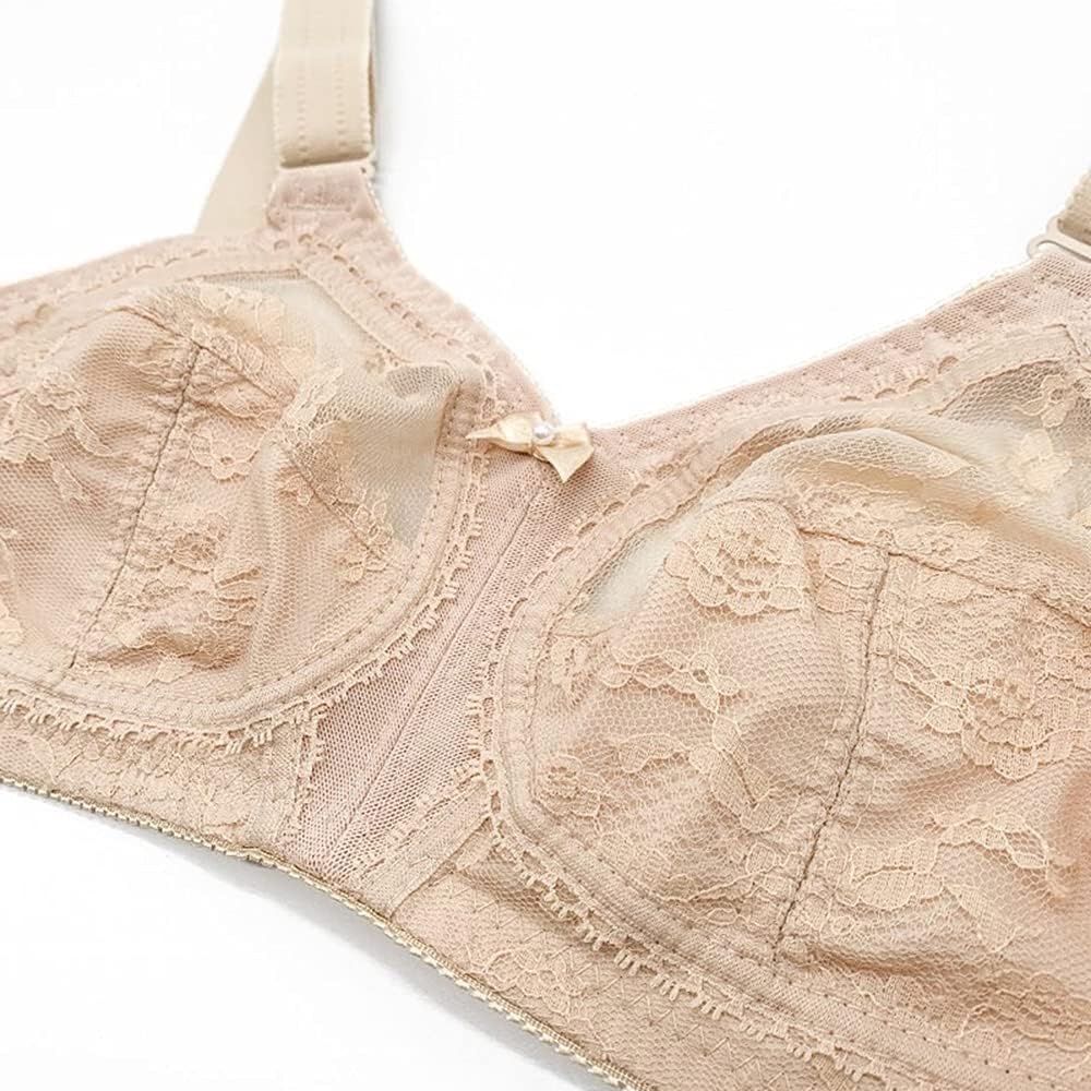 TELIMUSSTO Women's Floral Lace Bra Plus Size Firm Hold Non Wired Non Padded Full Coverage Minimizer - Image 6