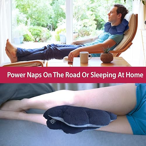 Miniatura 6 de Total Pillow Nueva almohada de viaje, almohada de cuello de vellón ajustable con soporte para la cabeza, ideal para apoyo lumbar, cuello técnico,