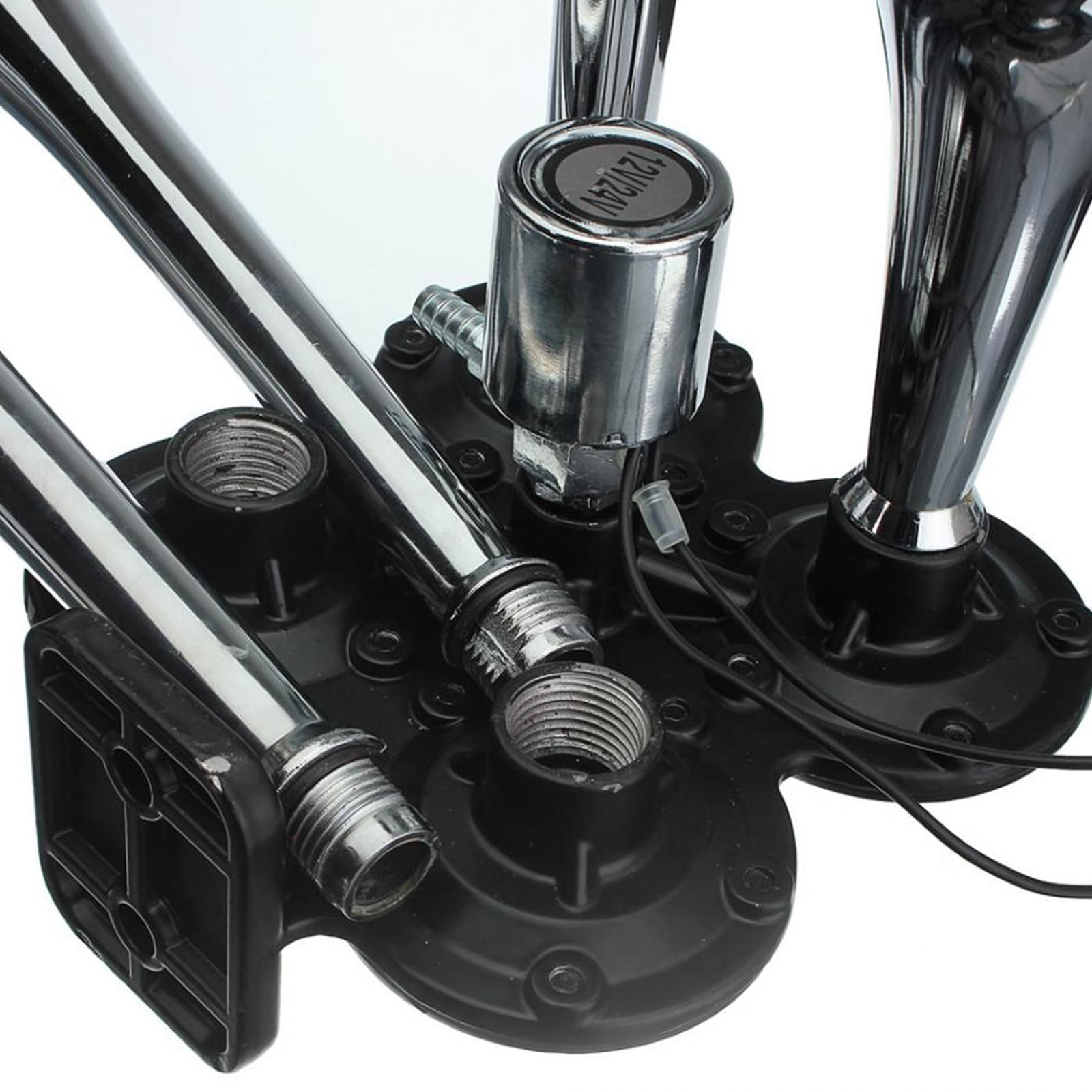 150.2db 12v / 24v Chrome Super Fort Kit De Corne à 4 Trompons De 4 Trompettes Universelle pour Camion Camion Bateau Moto Cornes