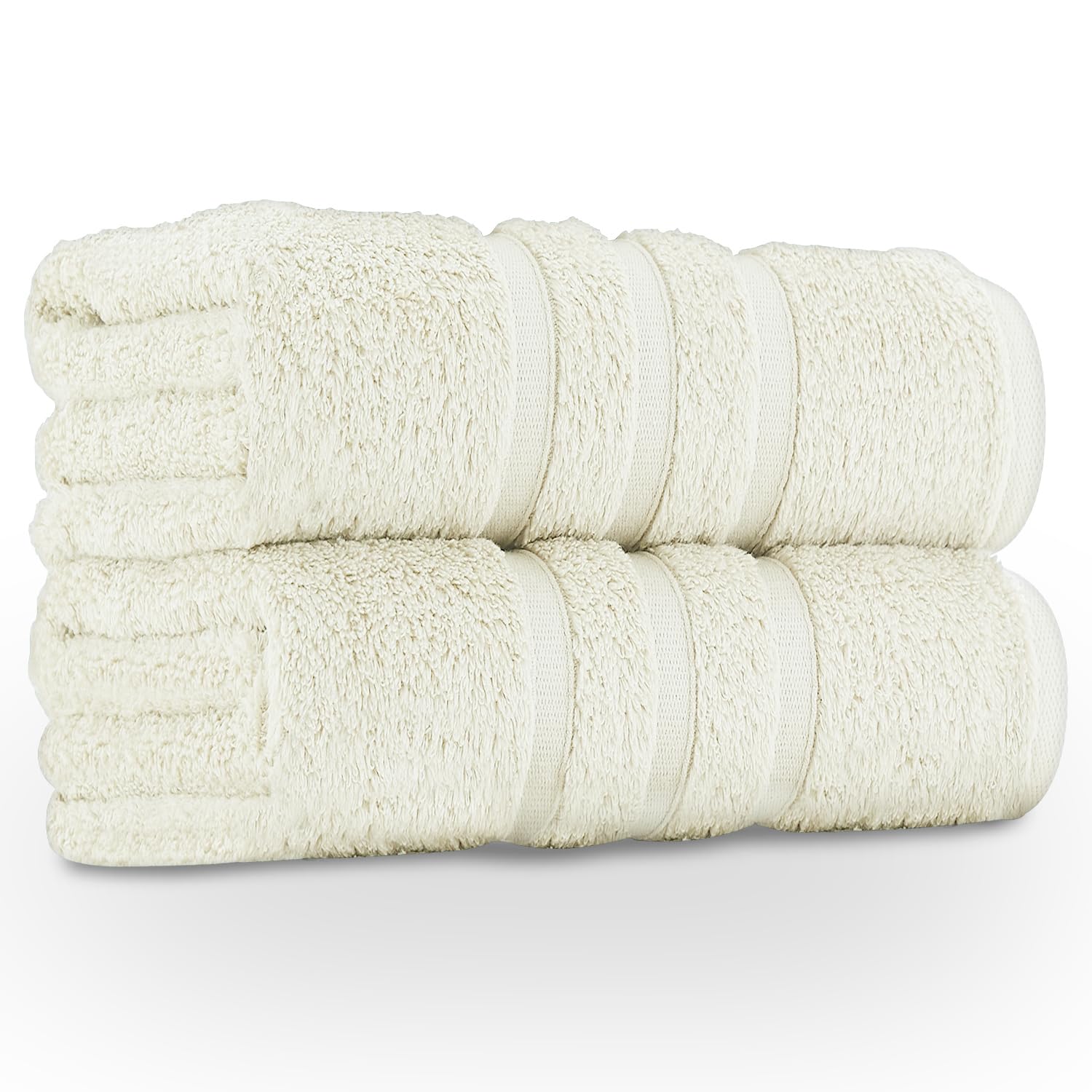 GC GAVENO CAVAILIA 100% Ringspun Cotton Bath Towels, Luxury 550 GSM Zero Twist Towel Sheets, Cream, 80x140 Bath Sheet