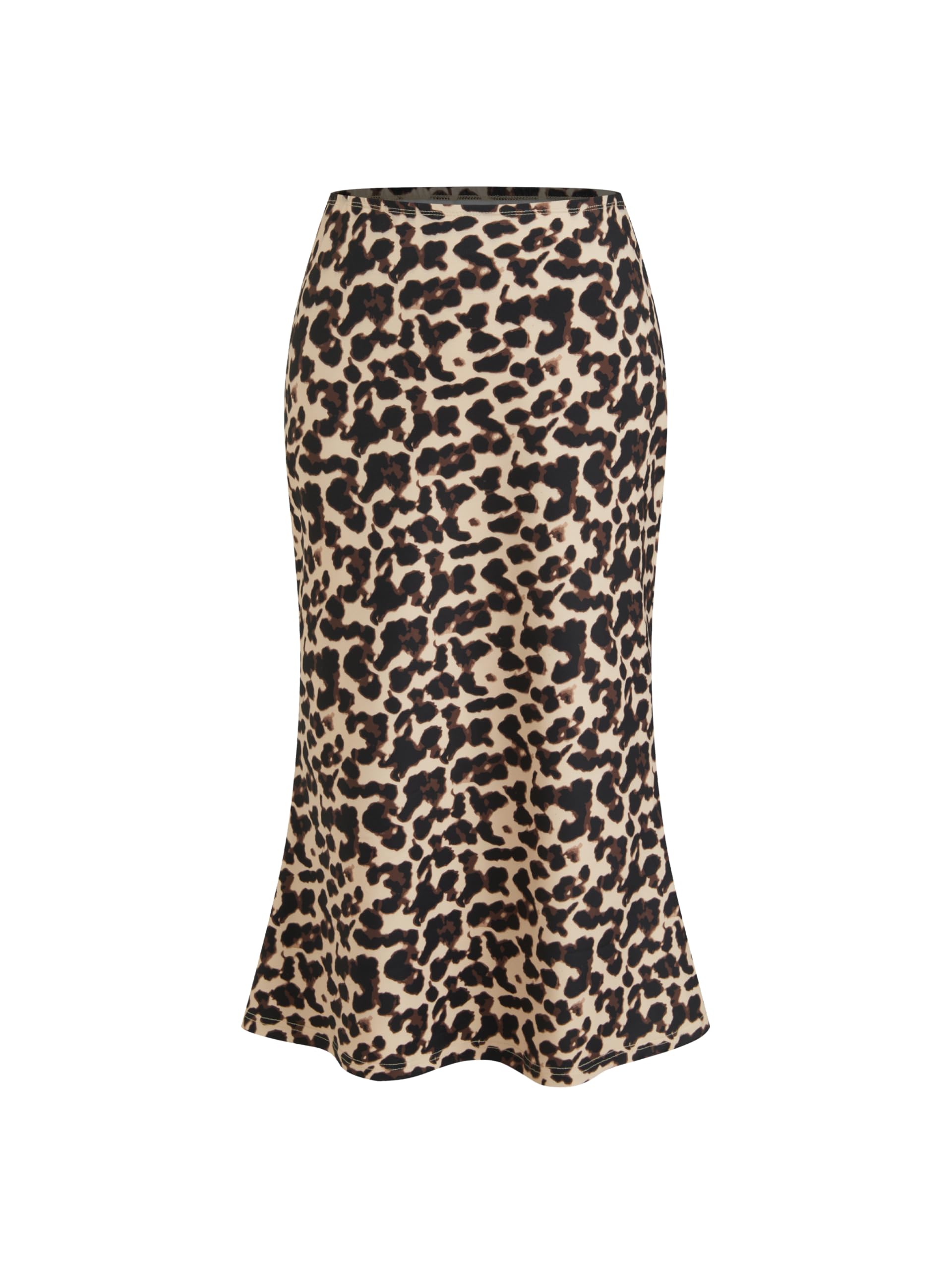 CIDER Leopard Print Midi Skirt Womens Trendy Casual Elastic Waist Skirt 2025 Fall