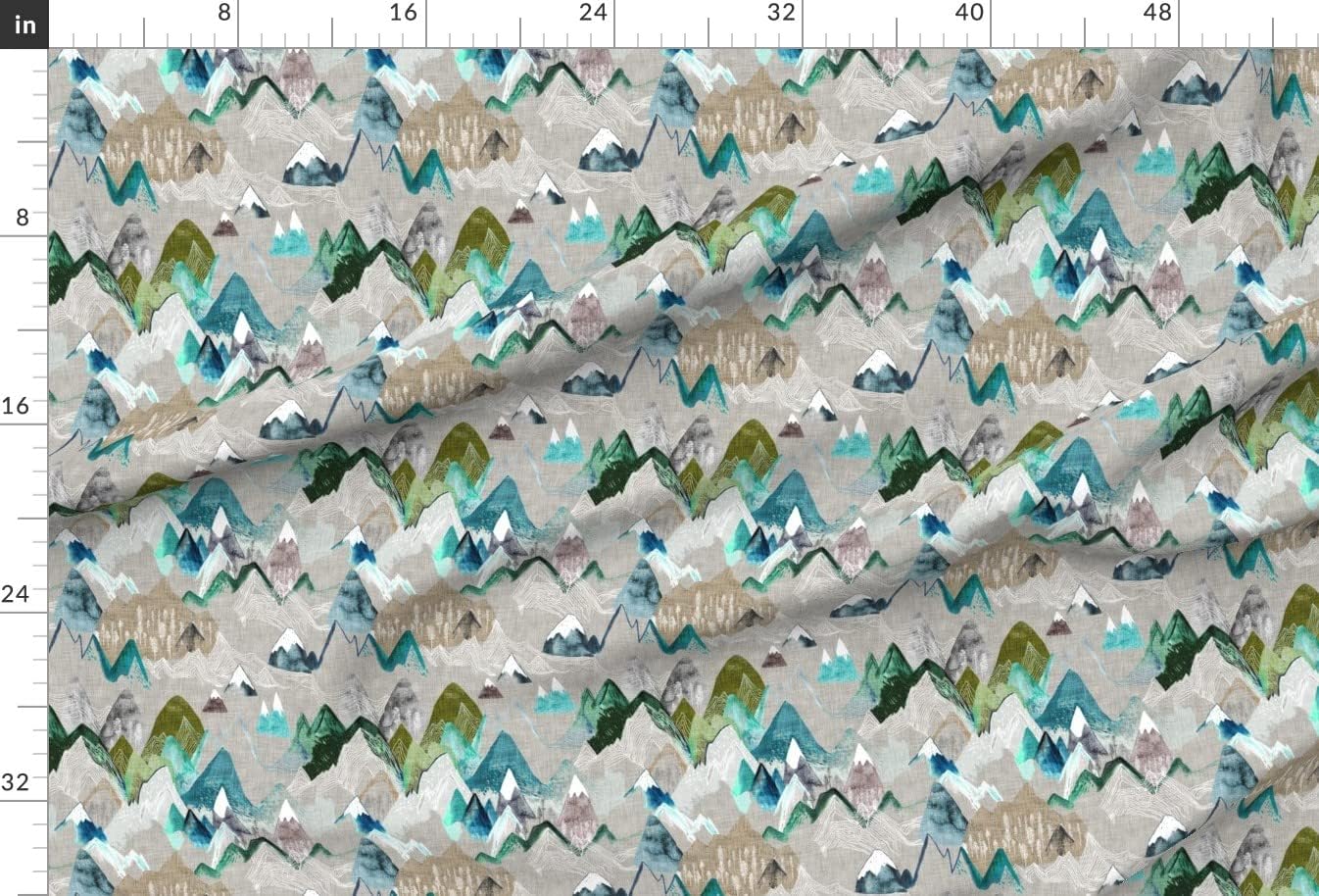 Spoonflower Fabric - Call Mountains Olive Mountain Boy Nursery Adventure Wilderness Printed on Minky Fabric by The Yard - Sewing Baby Blankets Quilt Backing Plush