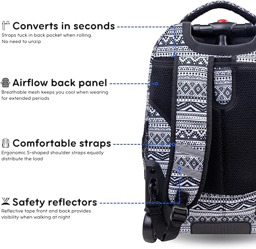 Miniatura 6 de J World New York Mochila rodante de Sundance. Bolso portátil con ruedas, tribal, talla única.