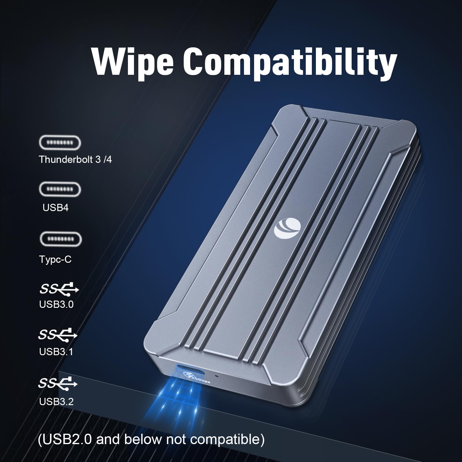 VCOM Obudowa SSD M2 40 Gbps, obudowa USB4 NVMe kompatybilna z Thunderbolt 4 | do 3094 MB/s, aluminiowa obudowa SSD do PCIe 2280 M-Key (B+M Key), USB4/3.2/3.1/3.0, nie dla M.2 SATA