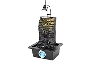 SereneLife Tabletop Waterfall Fountain with Illuminated LED Spotlight