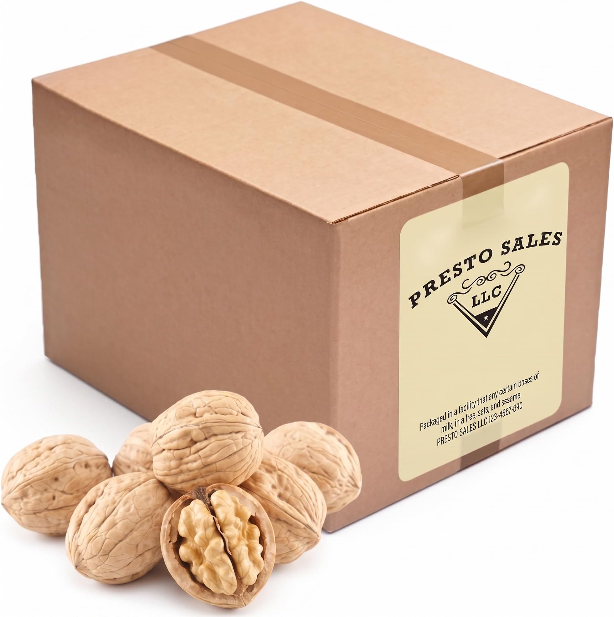 Presto Sales Walnuts Current New Crop huge In shell 10 lbs, Grown in California, Natural Healthy Snack For The Whole Family, Low-Carb, & Easy to Crack Healthy Vegan