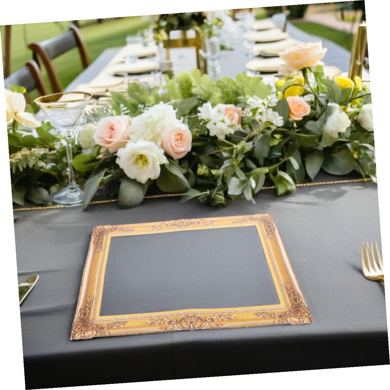 4pcs Wedding Photo Booth Frame Props, Gold Paper Handheld Picture Frame Photo Prop Set for Wedding Reception and Bridal Shower DIY Selfie Booth Decorations