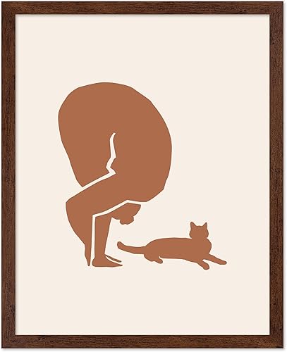 Miniatura 46 de Monem Art - Póster de yoga, impresión retro de yoga para el hogar, arte de meditación, arte espiritual, arte de silueta, arte de gato, arte bohemio
