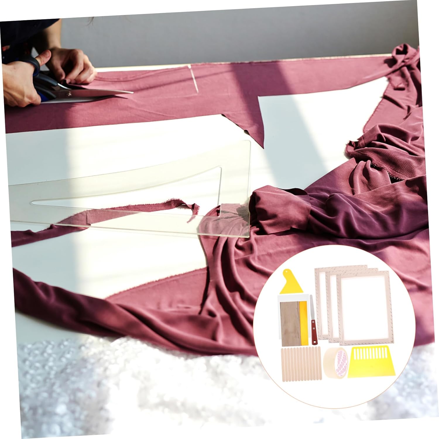 HEALEEP Professional Silk Screen Printing Kit DIY Wooden Frame for Beginners Convenient Crafting Tool for Adults Enhance Creativity and Practical Skills