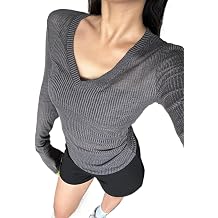 Women Emo Grunge Long Sleeve T Shirt See Through Y2k Fitted Shirt Streetwear Aesthetic Downtown Girl Clothes