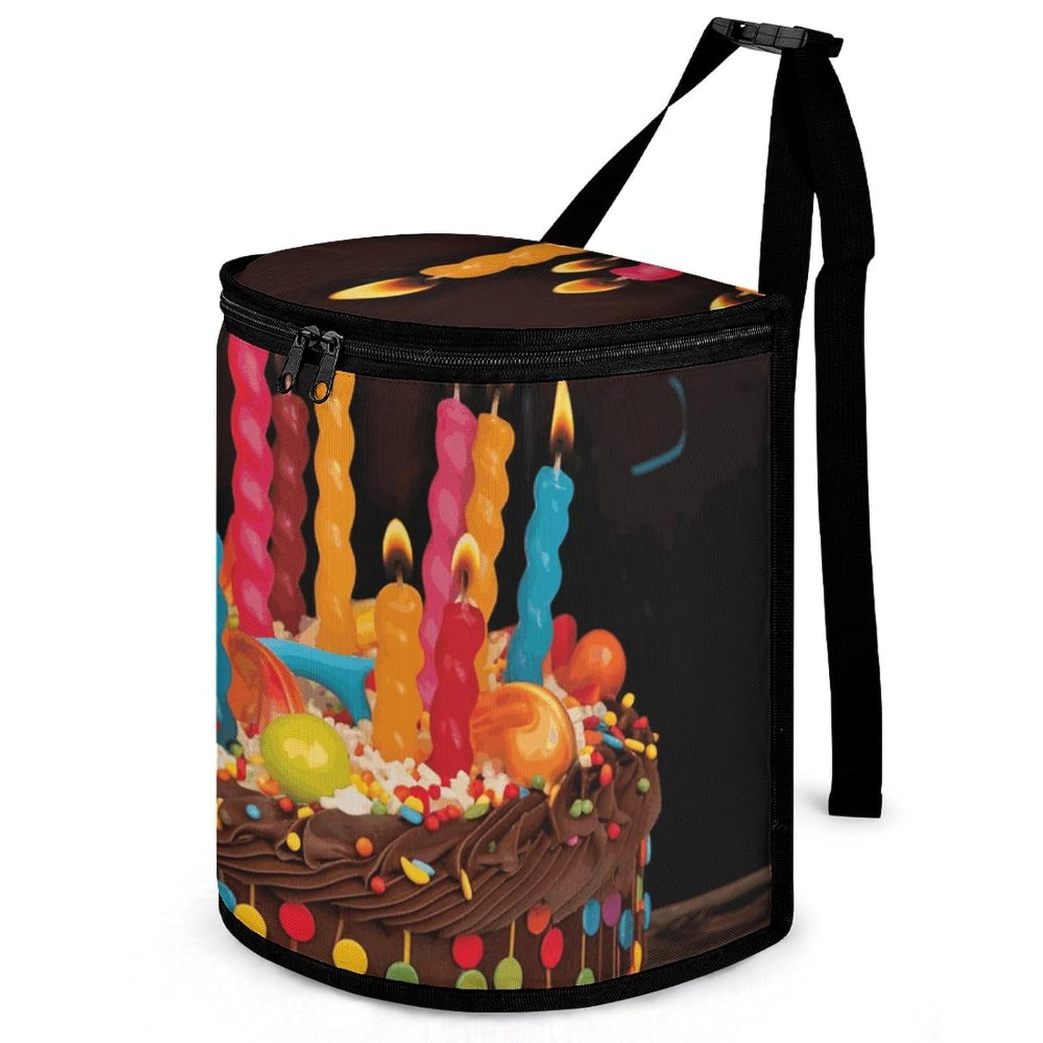 Hanging Car Trash Bag Protable Trash Can Happy Birthday Big Cake Waterproof Garbage Bin for Car