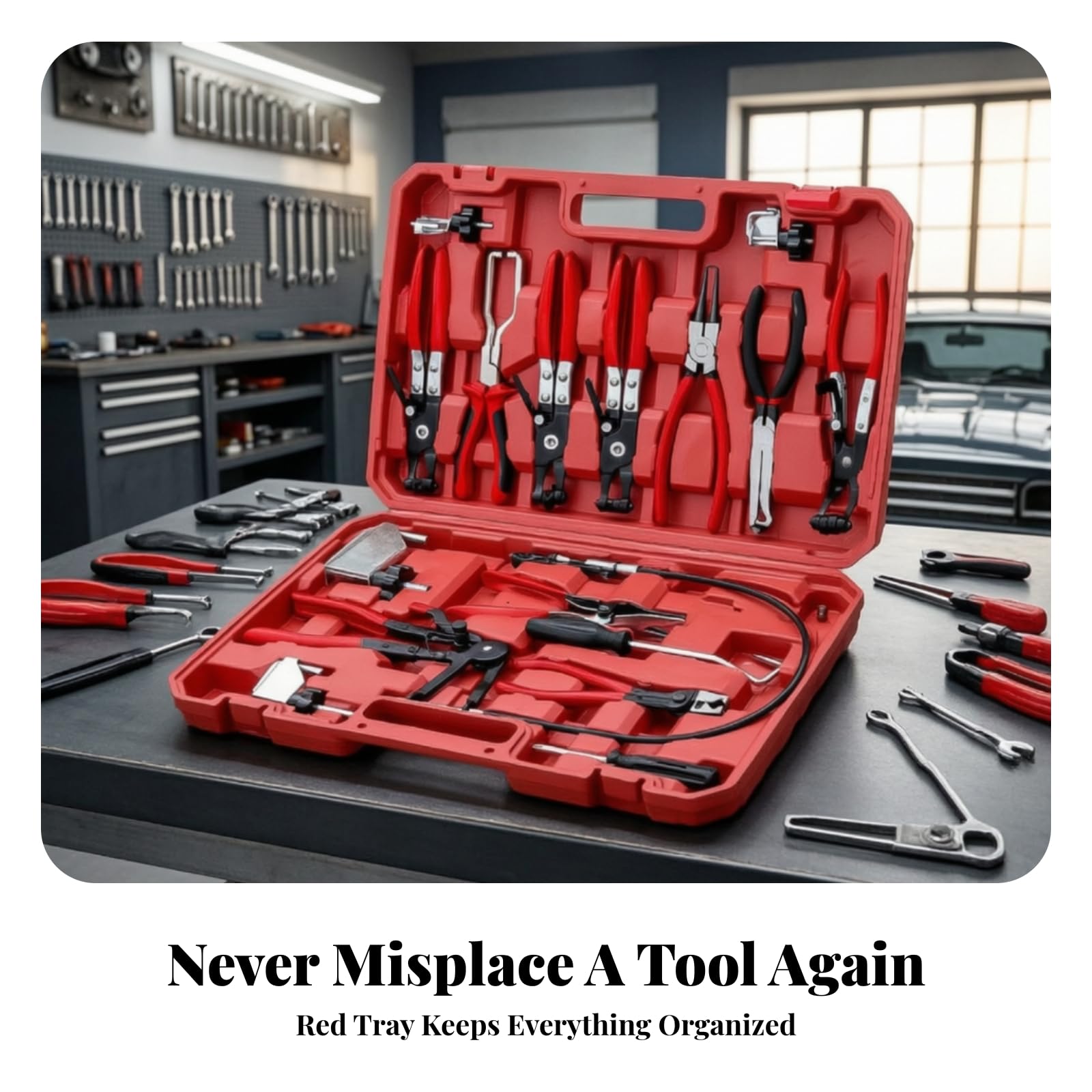 17 Pezzi Kit Pinze per Fascet | In Acciaio, Set di Pinze per Fascet Stringitubo, Portatile, Unsili, Officina, Meccanici