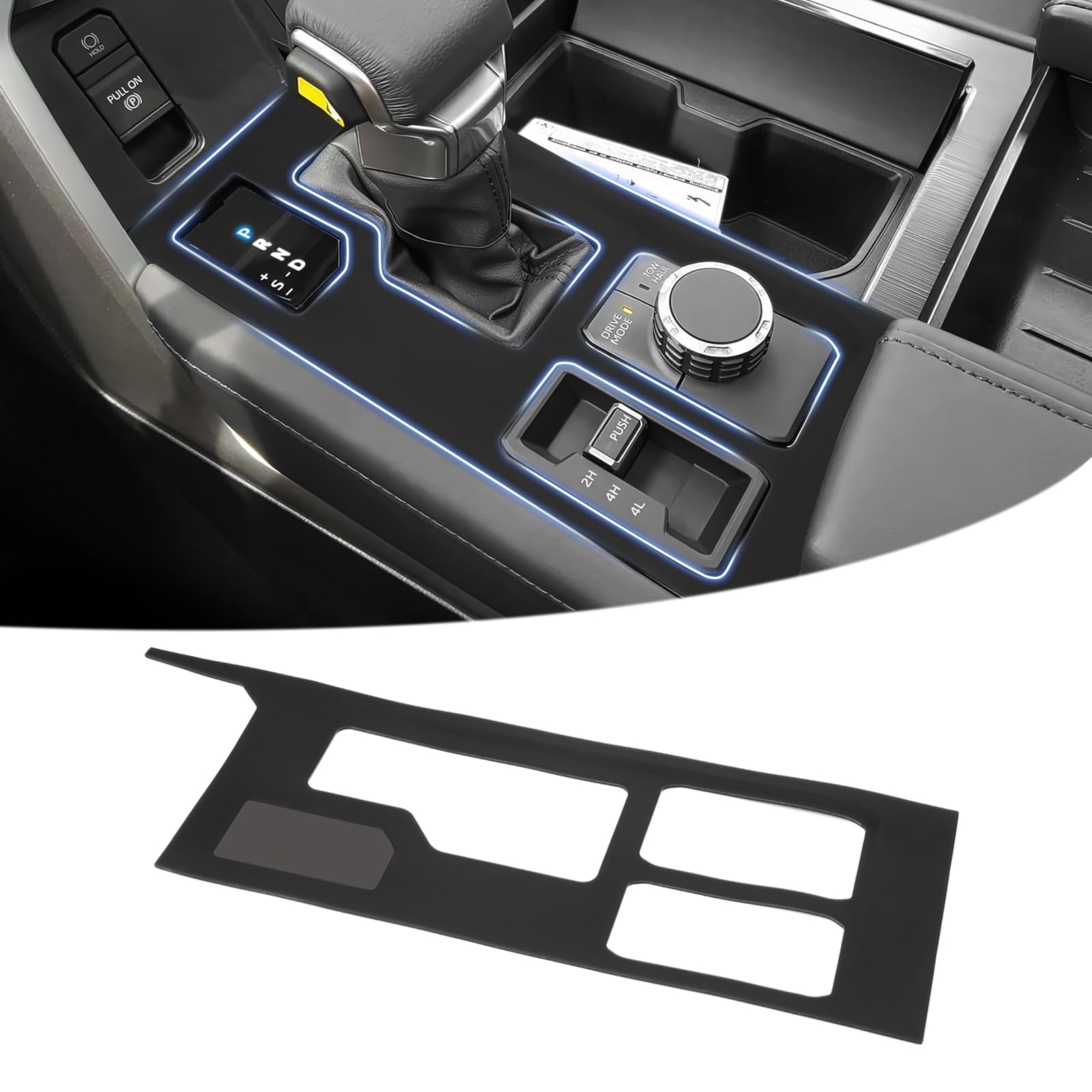 Photo 1 of **Silicone**
Autorder Central Control Gear Shift Panel Trim Cover for 2022 2023 2024 2025 2026 Toyota Tundra/Sequoia Accessories,Silicone Dashboard Gear Shift Cover Panel for Scratch & Dust Resistant - Black