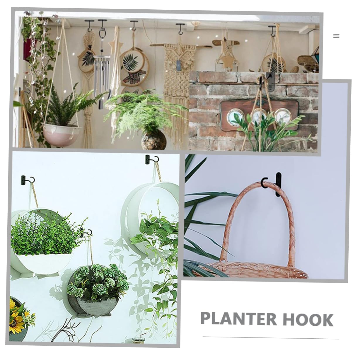 Toyvian 10 Ensembles Crochets pour Plantes Suspendues de Crochets Décoratifs pour Cuisines Support Pratique pour Pots de Fleurs Décorations Extérieures