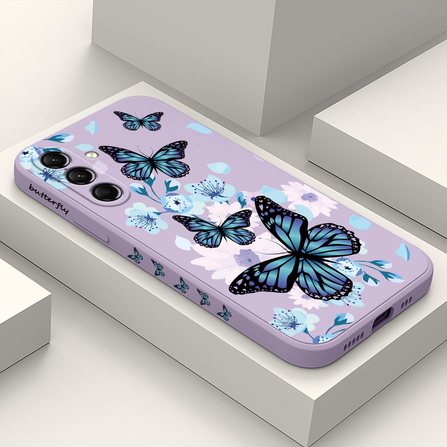 LEECG for Galaxy S24 Case, Flower Butterfly Cute Cat Ideas Design Pattern, Slim Stylish Drop Proof Protective for Samsung ...