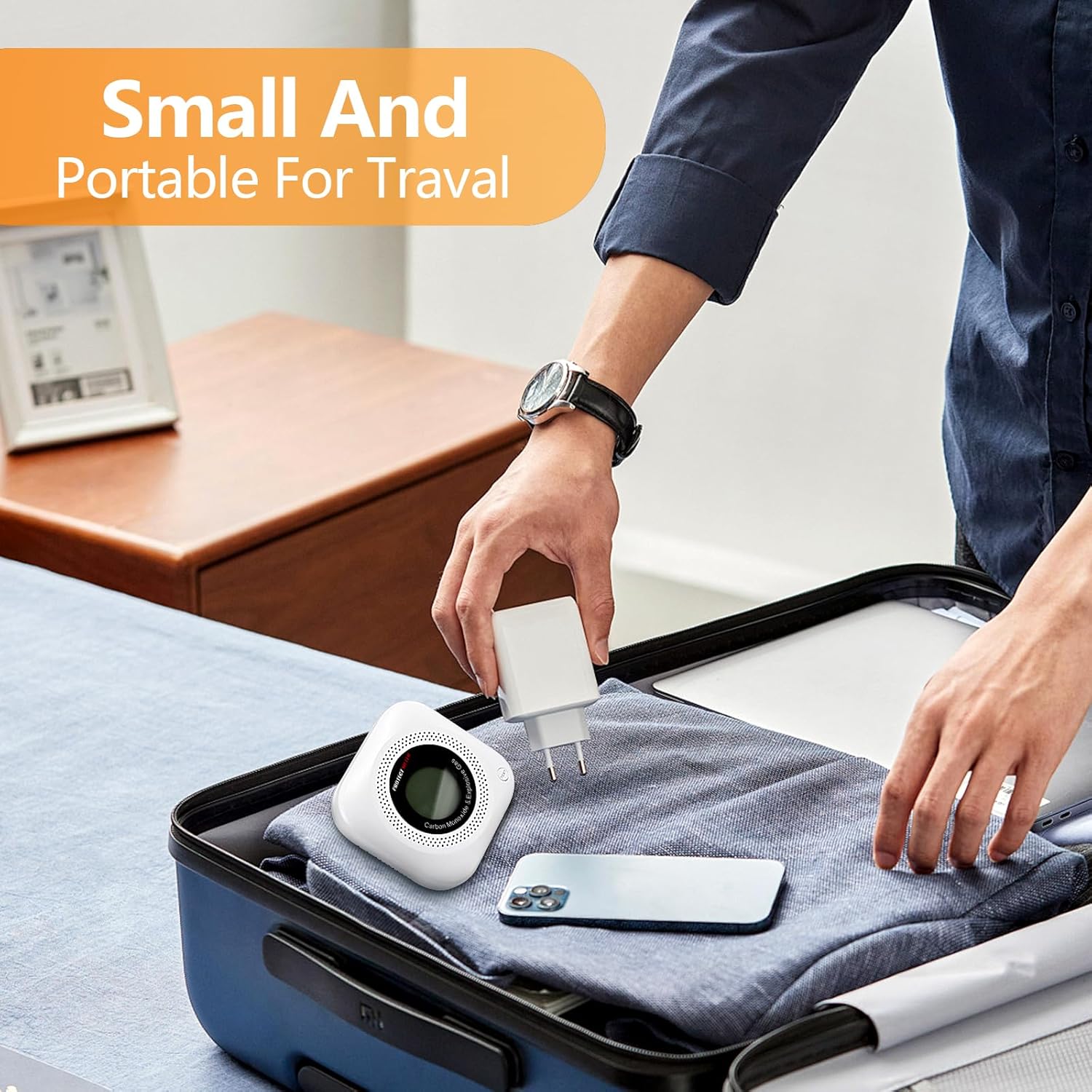 Carbon Monoxide Detectors, 2Pack 4-in-1 Natural Gas Leak Detector & Temperature/Humidity Monitor - Image 8