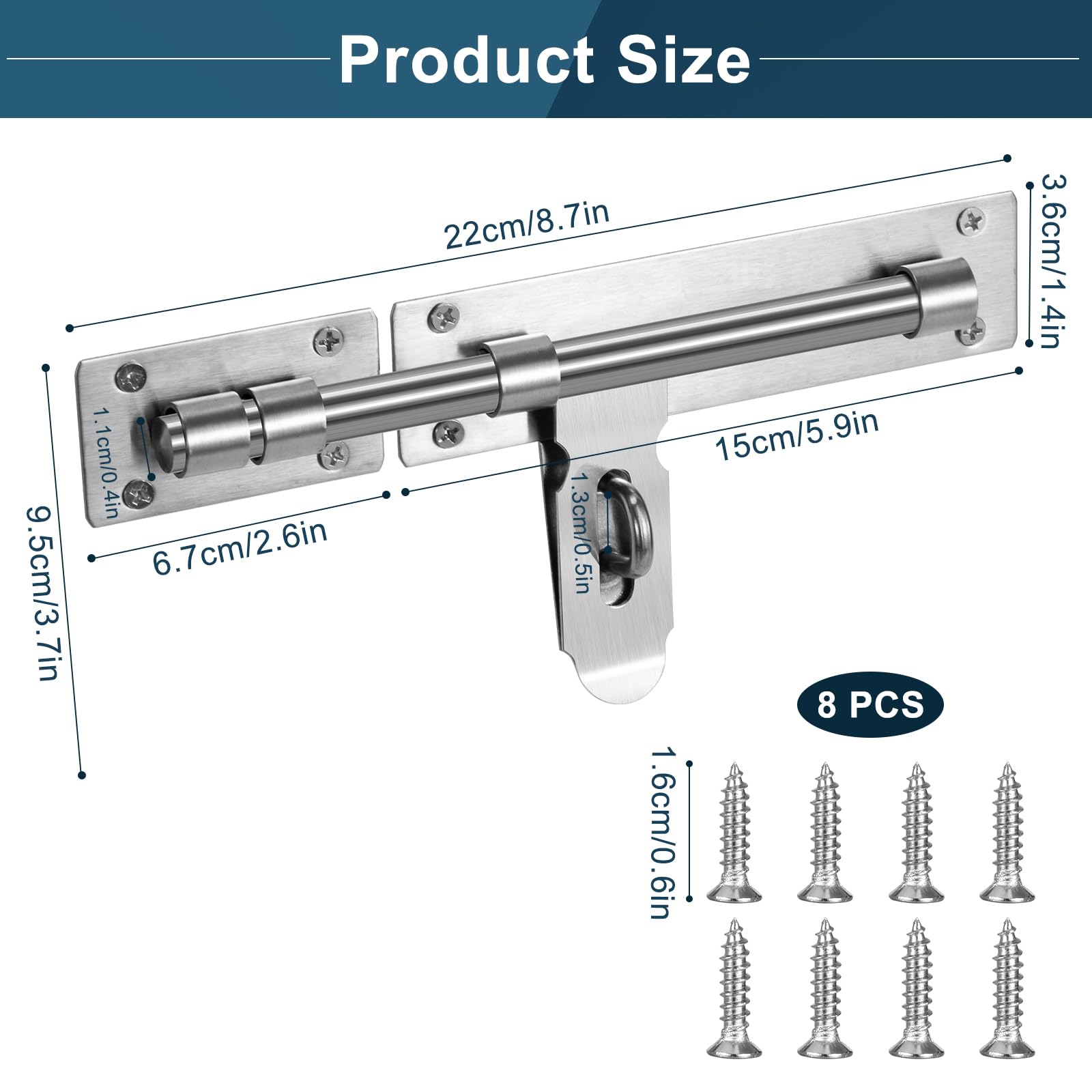 Türsicherheitsriegel Nacht - Leiser Riegel Für Holztüren | Einfache Montage | Für Haus, Wohnung & Büro