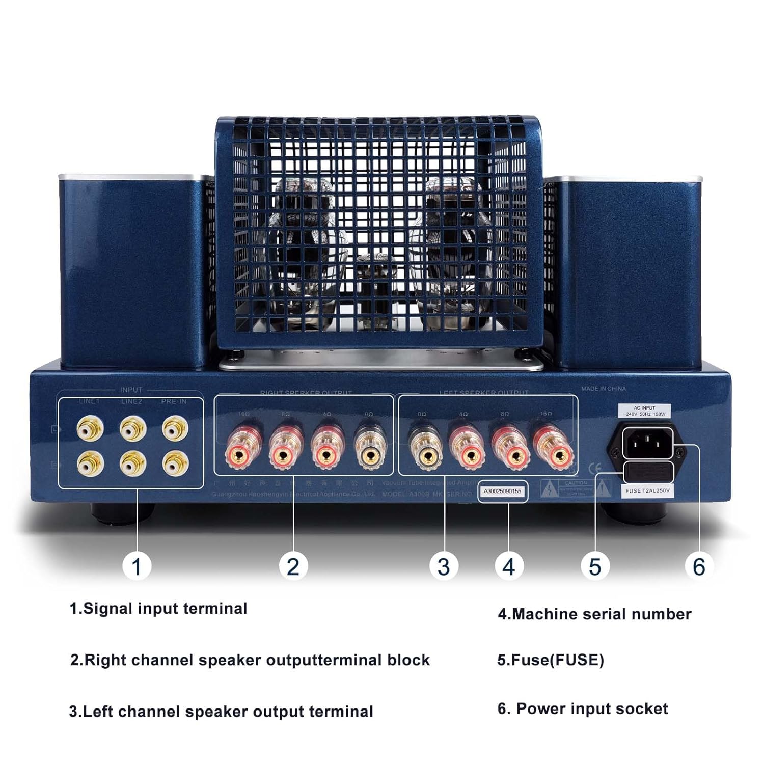 Oilily A300B MK Vacuum Tube Amplifier 300BX2 Single-Ended Class A Tube Integrated Amplifier Headphones Available(Silver)
