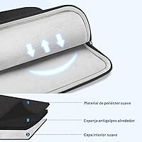 Vista 3 de MOSISO Funda vertical de poliéster con bolsillo para laptop de 13 y 13.3 pulgadas, para computadora MacBook Air, Pro 13. Pro 14, HP, Dell, ASUS