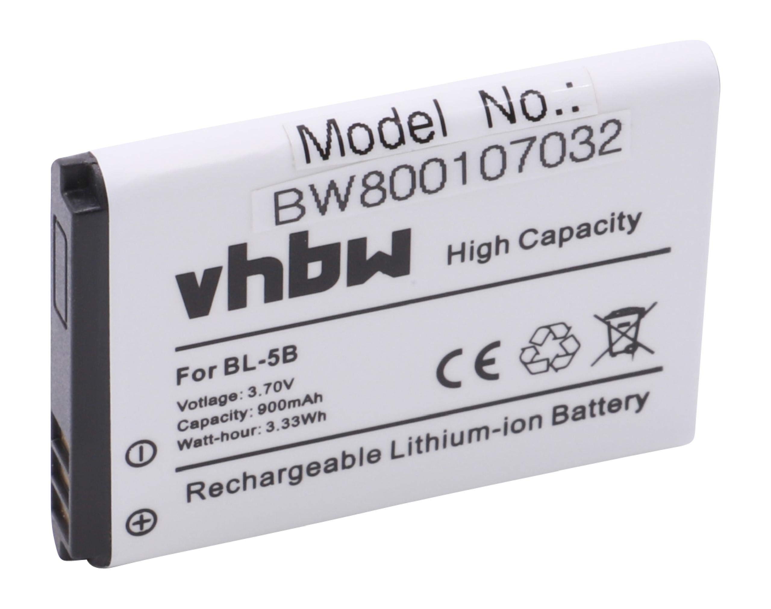 Li-Ion battery 900mAh (3.7V) compatible with Somikon Full HD Camcorder DV-812.HD replacement for PX-8268