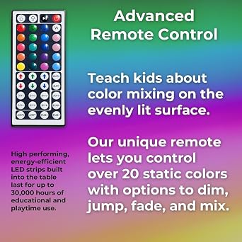 Contender 30 Brilliant Light Table for Kids, Interactive Sensory Light Table for Classroom, Daycare, Preschool