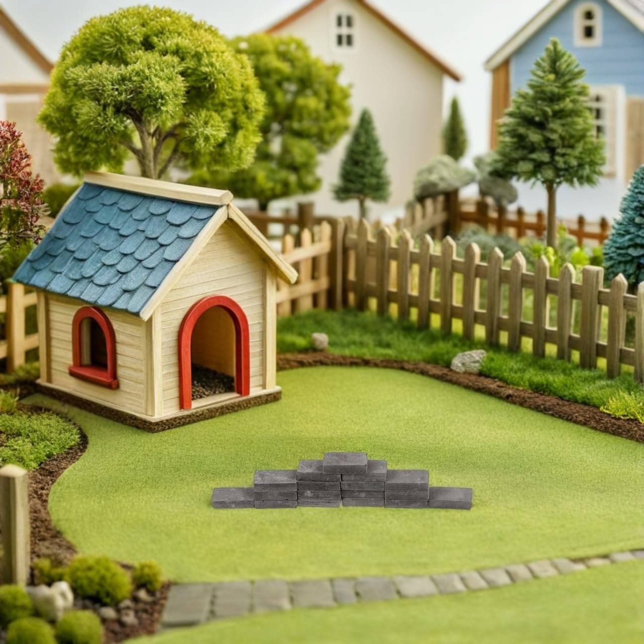 100 Pièces Mini Briques De Construction – Fausses Briques Rouges 0,79 X 0,39 X 0,2 Pouces Pour Maison De Poupée, Jardin, Château
