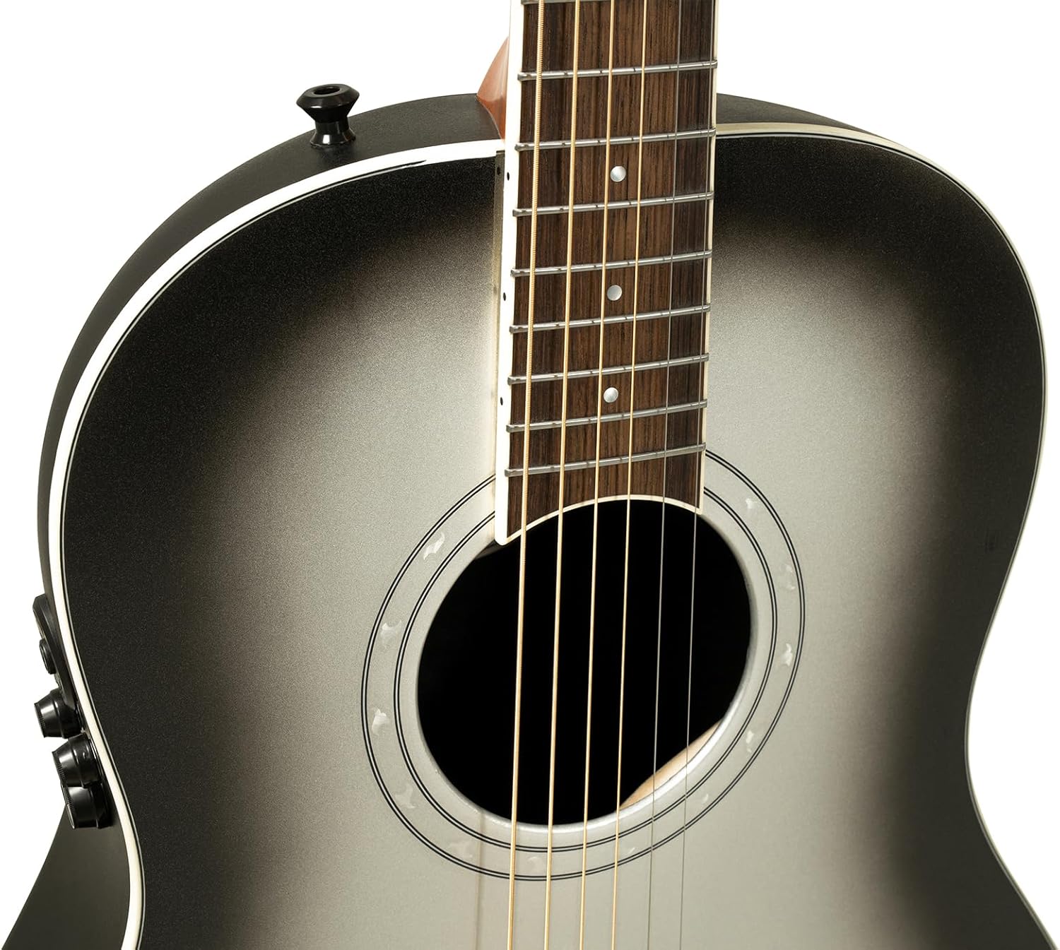 Ovation Ultra E-Acoustic Guitar 1516SSM Mid/Non-Cutaway, Silver Shadow