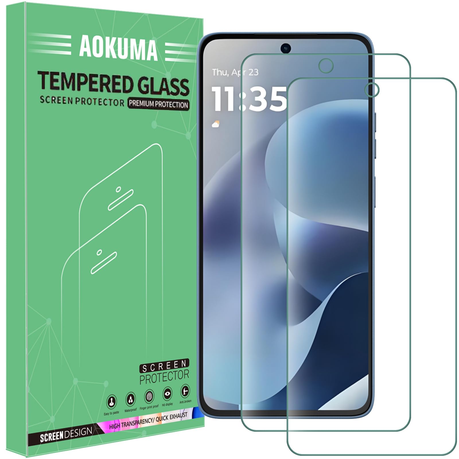 Vetro Temperato Motorola G15 Vetro Temperato Protettore Schermo Per Motorola E15, E14, G05, G15, G35, G34, G55, G54, G75 - 2 Pezzi, Durezza 9H Protezione Schermo Motorola
