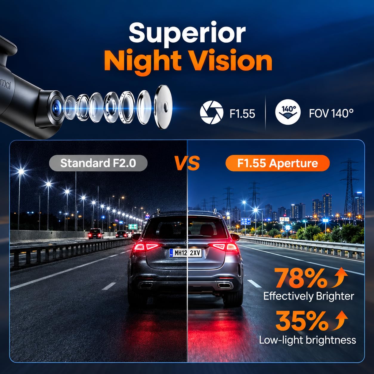 70mai M310 Plus Dash Cam - 2K Ultra HD -4