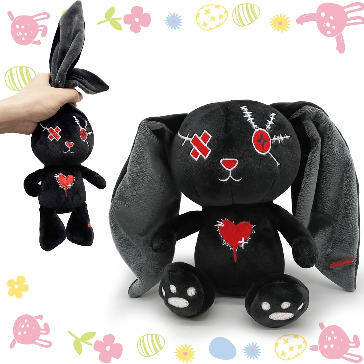 Easter Bunny Plush Toy, Horror Plush Rabbit Stuffed Animal, Easter Decorations Outdoor, Crazy Rabbit Creepy Spooky Bunny, for Kids, Adults, Teens