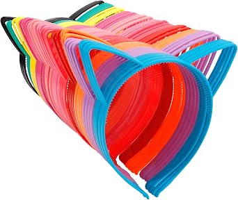 48 Pcs Cat Ears Plastic Headbands,Party Favors,Christmas Hair Accessories,Cat Headbands for Women,Birthday Party Supplies