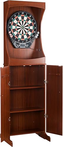 Hathaway Outlaw - Juego de gabinete electrónico de dardos, tablero de dardos eléctrico de 81 pulgadas con gabinete, tablero de dardos profesional