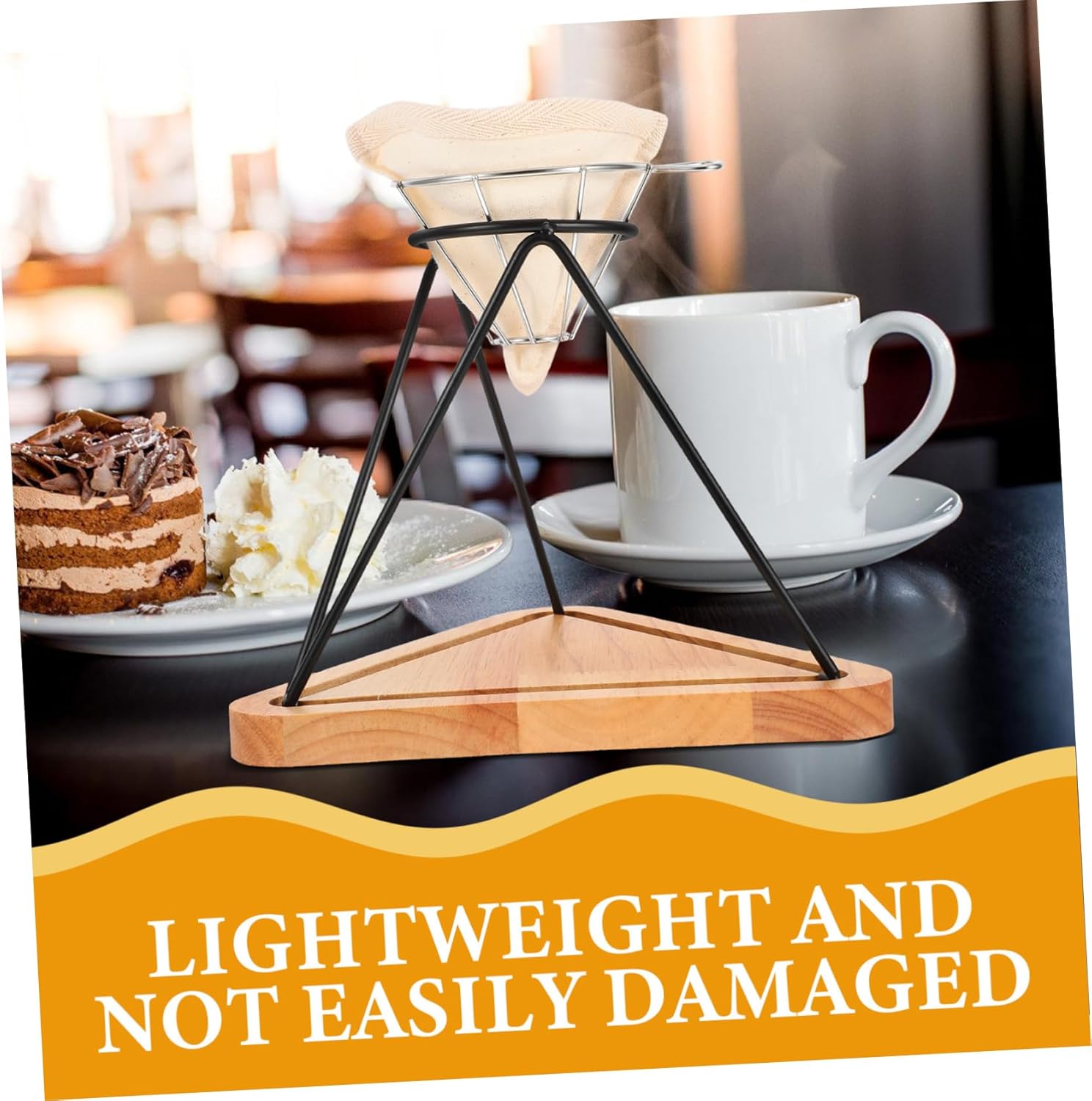 Reusable Drip Rack Stand Stainless Steel Coffee Filter Holder Drip Filter Rack Funnel Basket for Office Home